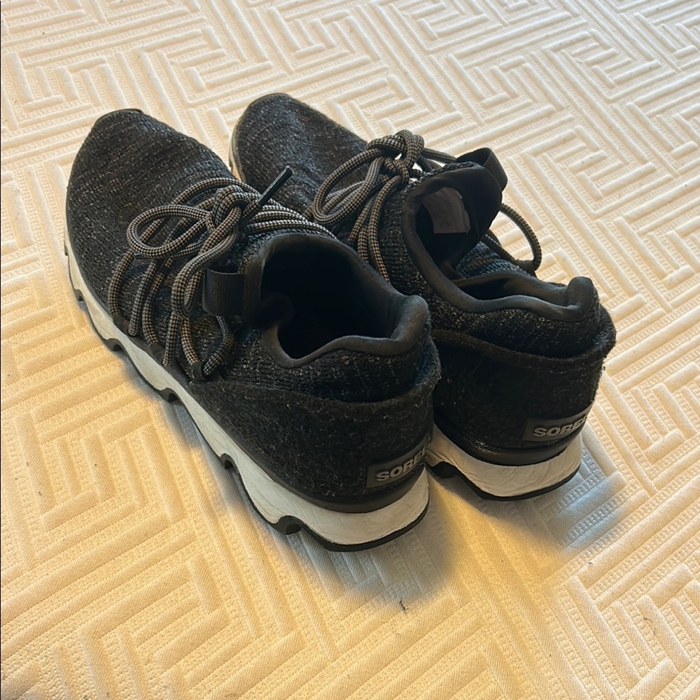 Sorel Black Sneakers with Nubuck Upper and Cushioned Sole